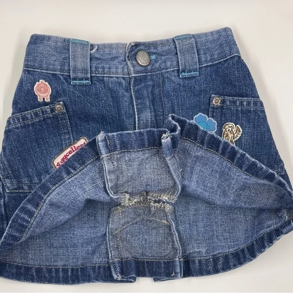 BABY Gap Denim Skirt 12-18m With Patches - Picture 2 of 10